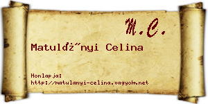Matulányi Celina névjegykártya